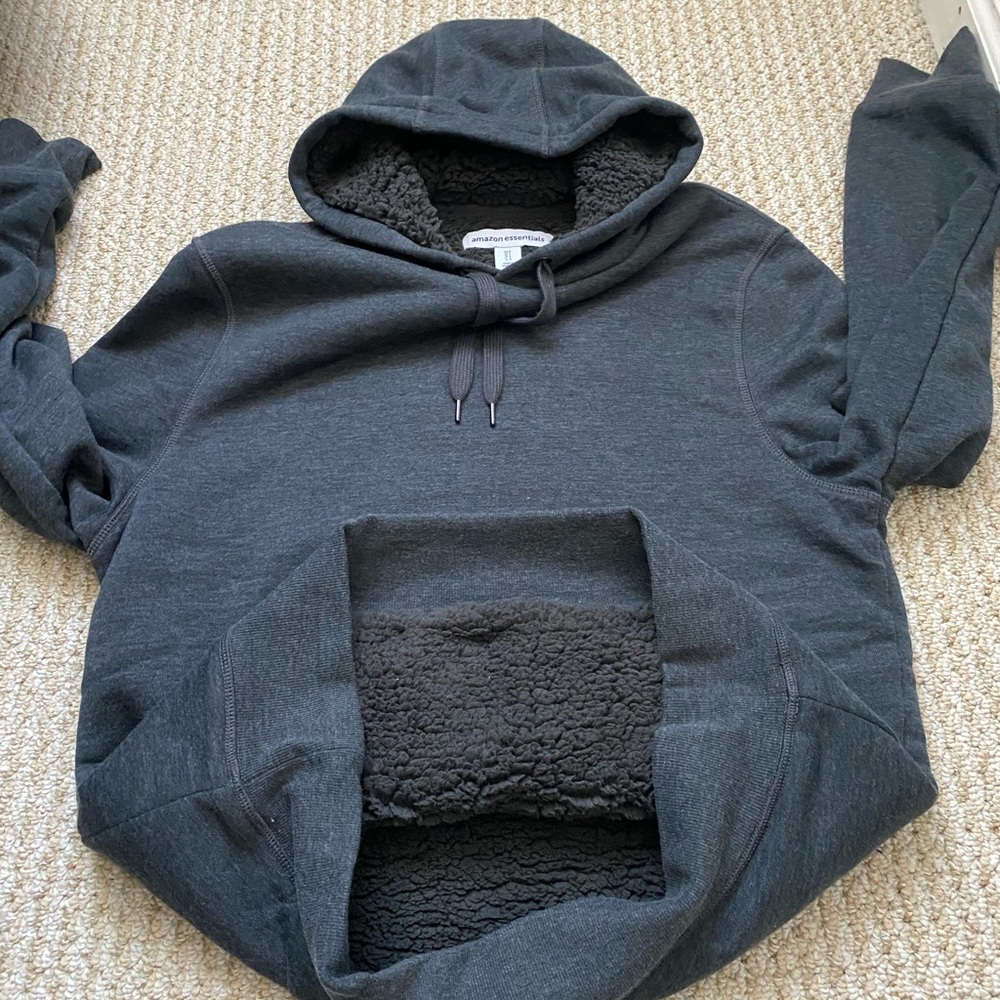 AMAZON ESSENTIALS | Sherpa Lined Pullover Hoodie Sweater Small - Picture 10 of 11